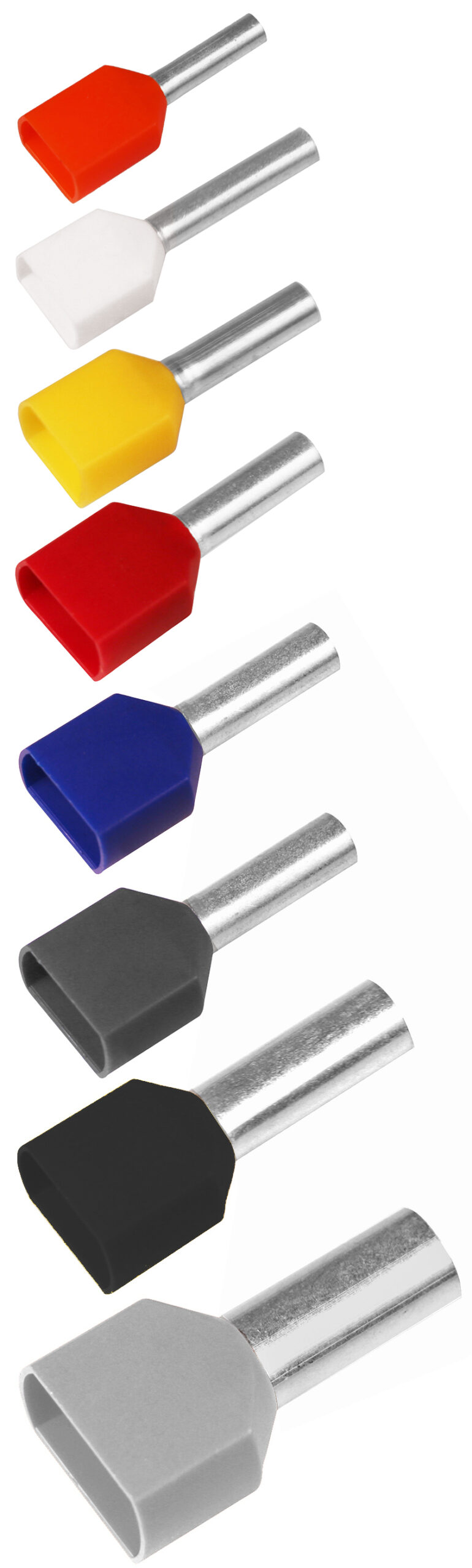 Pre-insulated TWIN-end terminals 2 x 0.5 - 2 x 10 mm², ETW2, alternative colour code