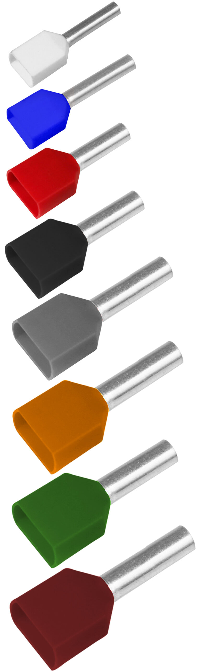 Pre-insulated TWIN-end terminals 2 x 0.5 - 2 x 10 mm², ETT2, alternative colour code